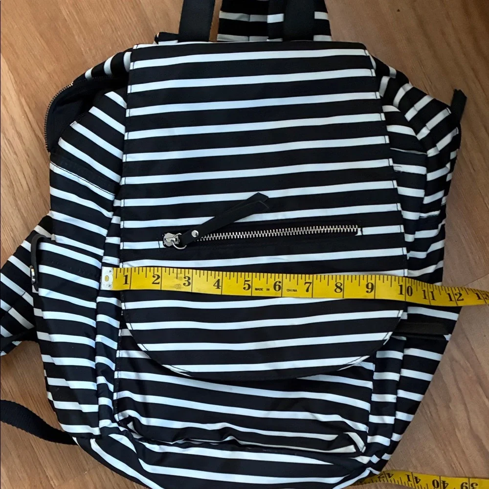 Striped Black and White Backpack